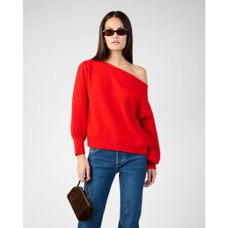 WeWoreWhat Off The Shoulder Balloon Sleeve Sweater in Red at Nordstrom, Size Xx-Small