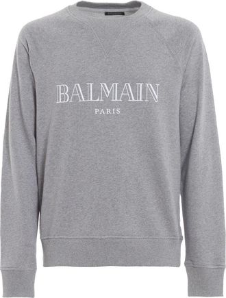 Balmain Silver Text Logo Sweatshirt
