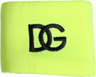 Dolce & Gabbana Silk DG Logo Wristband - Heren - Sportaccessoires - Geel - ONE Size - Fitness