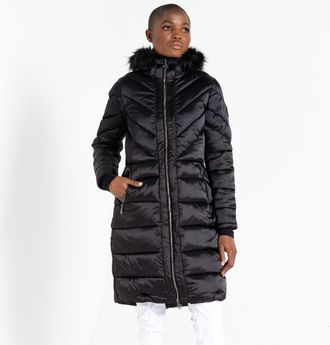 Dare 2B Dare 2B Womens 2b Supression Hooded Puffer Jacket in Blk/BlkShine - Black - Size 6 UK