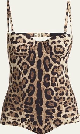 Dolce & Gabbana Leo Balconette One-Piece Swimsuit