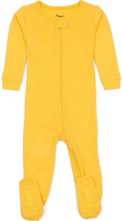 Leveret Footed Solid Cotton Matching Family Pajamas in Yellow at Nordstrom, Size 12-18M