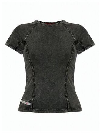 Diesel Fitted Short-Sleeve Top With Contrast Stitching