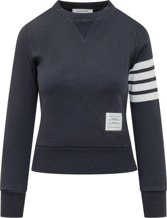 Thom Browne Classic Loopback 4-Bar Sweatshirt - Dames - Sweatshirts - Blauw - S - Katoen - Hoodies & sweatvesten
