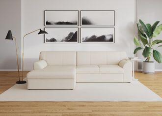 Domo Collection Ecksofa »Topper, elegant und zeitlos, kompaktes Stellmass 245/155cm, L-Form« mit Recamiere, wahlweise mit Schlaffunktion