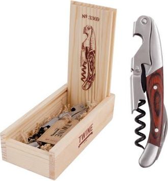 Twine Wooden Handled Double-Hinged Corkscrew in Gift Box at Nordstrom