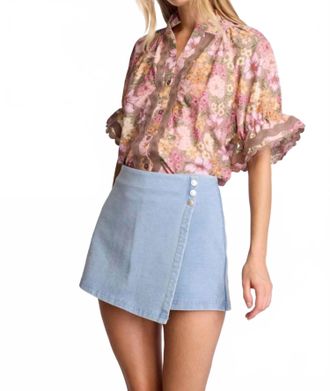 Sundays Sorrel Mini Skort In Light Wash Denim