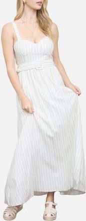 Blu Pepper Stripe Sleeveless Dress in Light Olive at Nordstrom Rack, Size Medium