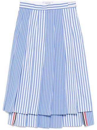 Thom Browne Gestreepte midi-plooirok - Blauw