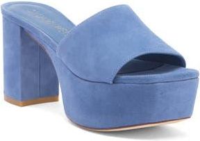 Stuart Weitzman Platform Sandal in Blue Steel at Nordstrom Rack, Size 9