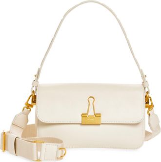 Off-white Medium Soft Binder Leather Shoulder Bag in Dust at Nordstrom