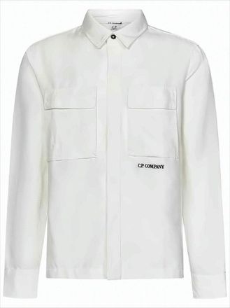 C.P. Company Minimalist Long-Sleeve Shirt With Classic Collar And Buttoned Cuffs