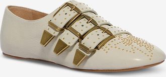 Chlo&eacute; Glatte Leder Slipper-Sneakers mit Nieten Susanna