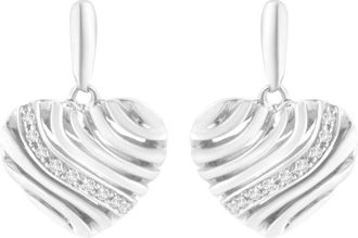 House of Brilliance Haus Of Brilliance Silver 0.11 Ct. Tw. Diamond Dangle Earrings
