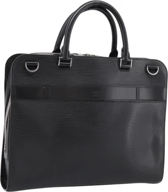 Louis Vuitton Bassano Epi Leather Black Leather Briefcase Bag (Pre-Owned)