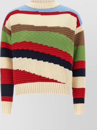 Max Mara striped crew neck knit sweater