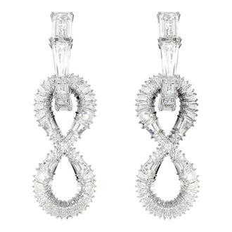 Swarovski Oorbellen Unisex Hyperbola Infinity Wit Rhodium-geplateerd 5679793 - Dames - Oorbellen - Grijs - ONE Size - Accessoires
