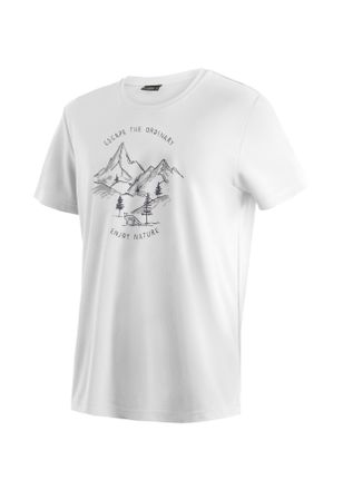 Maier Sports T-Shirt MAIER SPORTS Dieter Print, Herren, Gr. 4XL, weiss (wei&szlig;), 100% Polyester, Rundhals, Shirts T-Shirt, Herren Funktionsshirt, Freizeitshirt mit A