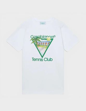 Casablanca Mens Tennis Club Icon Printed T-Shirt White - Size: 38