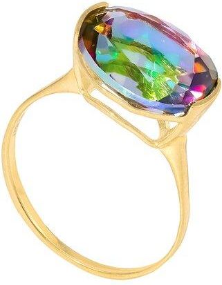 Tiramisu Plated 1.28 Ct. Tw. Mystic Quartz Solitaire Ring