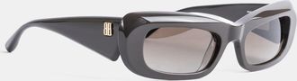 Balenciaga Womens Diva Rectangular Brown Sunglasses