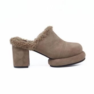 All Black Womens Mod Winter Mule In Taupe