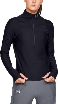 Under Armour Qualifier Half-Zip Running Top In Black Reflective