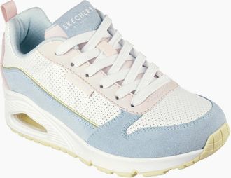 Skechers Womens Womens And Perforated Duraleather Lace Low Top Trainers - Tan - Size: 2.5