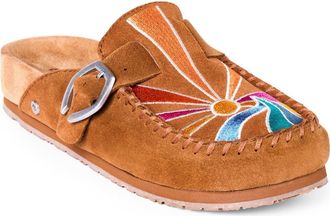 Minnetonka Buckle Leather Clog in Brown Sunset at Nordstrom, Size 6.5