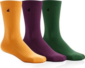 Swole Panda | Luxury Super Soft Bamboo Socks For Men, Yellow, Green & Magenta Box, 3 Pack Gift Box, Size 7-11