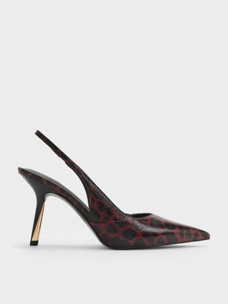 Charles & Keith Taylen Leopard-Print Slingback Pumps