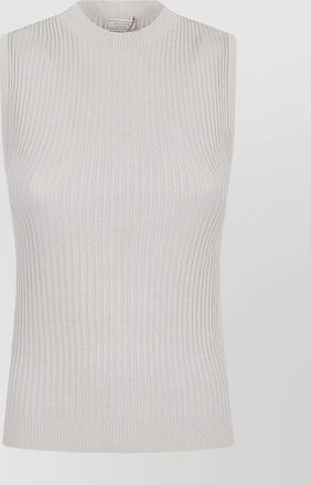 PESERICO sleeveless high neck ribbed knit top