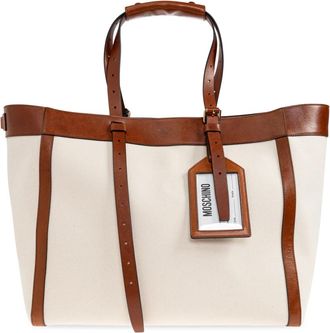 Moschino Shopper Bag - Heren - Shoppers - Beige - ONE Size - Leer - Tassen
