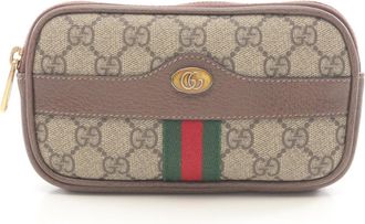 Gucci Beige Brown Gg Supreme Leather Fanny Pack (Pre-Owned)