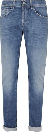 Dondup Medium Blue George Metal Logo Skinny-Fit Cotton Jeans