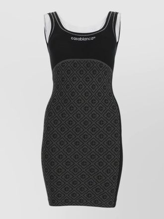 Casablanca sleeveless fitted dress scoop neckline pattern