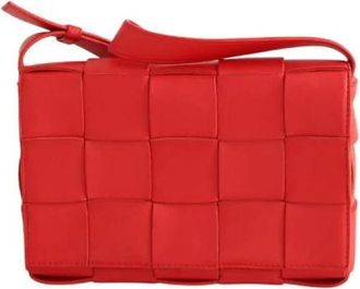 Bottega Veneta Pre-owned Cross Body Bags, female, Red, Size: ONE SIZE Pre-owned Casette Crossbody Bag