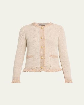 Kobi Halperin Kailey Fringe-Trim Sequin Knit Sweater