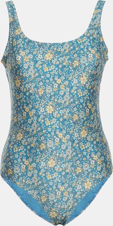 Zimmermann Blue Floral Print Jersey One-Piece Carnaby Swimwear