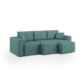 Divani.Store Morfeo Sof&aacute; Con Asiento Extra&iacute;ble En Tela Impermeable 245 Cm Azul Petr&oacute;leo