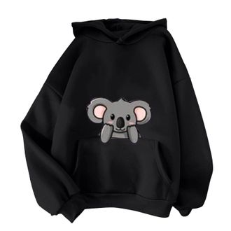 Generic Daily Deals Clearance Plain Sweatshirts for Women UK clearance Women Casual Sweatshirt Hoodie Cute Print Sweatshirt Hooded Drawstring Pocket Sale Clea