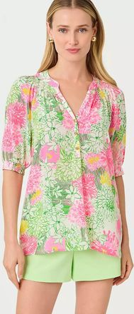 Lilly Pulitzer Elsa Short Sleeve Silk Top
