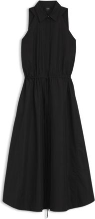 BOSS Drawcord-waist dress in cotton poplin