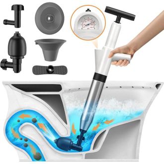 OEM Desatascador Manual De Desag&uuml;es - Bomba De Aire Comprimido De 6 Kgf/cm&sup2; - Pl&aacute;stico Abs Antideslizante - Para Inodoros, Lavabos Y Desag&uuml;es De Suelo -cr