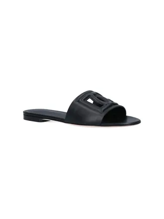 Dolce & Gabbana Womens Sandals Black Calf Leather