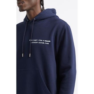 Givenchy Couture Seam Regular Fit Cotton Fleece Hoodie in Night Blue at Nordstrom, Size Xxx-Large