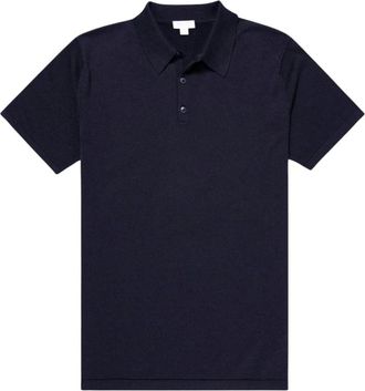 Sunspel Sea Island SS Polo Shirt - Heren - Polos - Blauw - XL - Tops