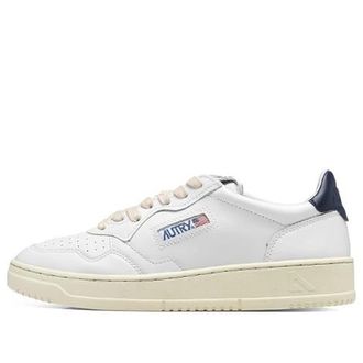 Autry Autry Medalist Leather Low White Dark Blue AULM-LL12