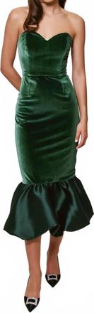 Hutch Laken Strapless Midi Dress In Green
