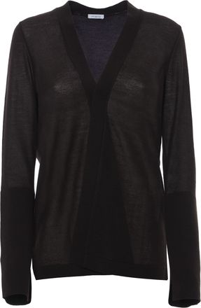 Malo Black Cardigan Lightweight Cashmere V Cardigan